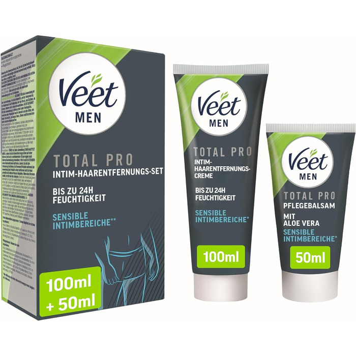 Набір для інтимної епіляції Veet спеціально для використання в чутливих інтимних зонах набір містить крем для інтимної епіляції (3 х 100 мл) зі шпателем бальзам для догляду (3 х 50 мл) - 3 упаковки