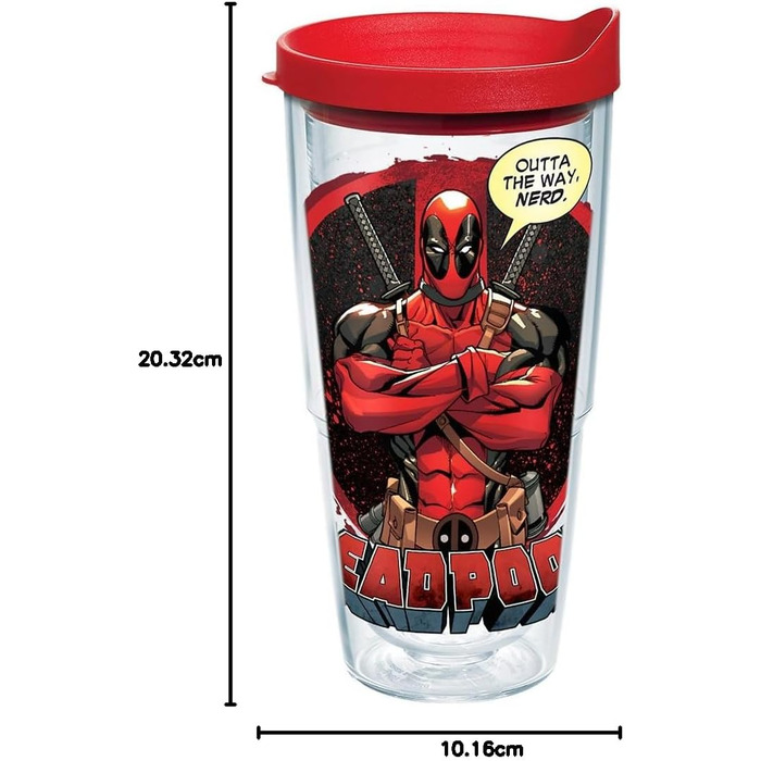 Вакуумна чашка Tervis Marvel Deadpool, Tritan, Nerd, 680 мл 24 унції - Tritan Nerd