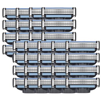 Заправки для бритви, 3 леза для чоловічої бритви для гоління, леза для бритви чоловічі наповнювачі для ручного леза бритви, підходить для 3 лез (36 упаковок)