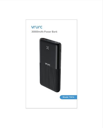 Powerbank VRURC 30000mAh, 22.5W? з 4 виходами і 3 входами, чорний