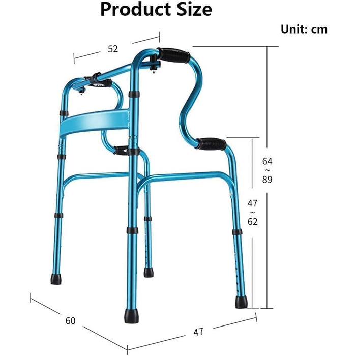 Стандартний допоміжний засіб для ходьби, складні ходунки з підлокітниками, висота для літніх людей, повна зірок