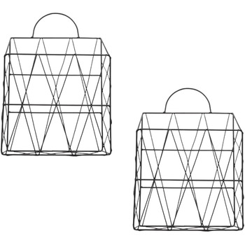 Газетний журнал Книга Менеджер файлів документів Кошик Металева полиця Контейнер для зберігання Контейнер для дисплея Підставка для запису часу Настінний тримач Настінна підвісна стіна Чорний, 2 шт.