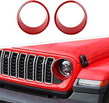 Чохли для фар CKPEOR, капюшони передніх ліхтарів, сумісні з Jeep Wrangler JL JLU 2024 та Gladiator JT 2024, зовнішні аксесуари, червоний