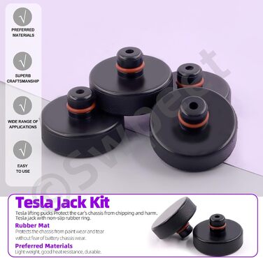 Підйомна колодка домкрата, 4PCS Адаптер гумової колодки Jack Point Pad Pucks Інструмент Шасі Стабільний адаптер з коробкою для зберігання Набір інструментів для ремонту автомобільних шин, 31Pcs