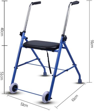 Ролики Допоміжний засіб для ходьби з сидінням, для людей похилого віку Складаний візок для ходьби Легкий алюмінієвий візок для ходьби, допоміжні засоби для пересування