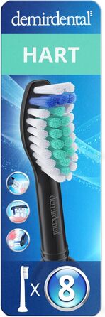 Жорсткі насадки demirdental підходять для змінних щіток Philips Sonicare, жорсткі, інтенсивного очищення, чорні, HX7038b, 8 шт.