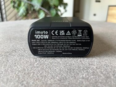 Powerbank iMuto 26800mAh, 100W,  USB C вхід/вихід, чорний