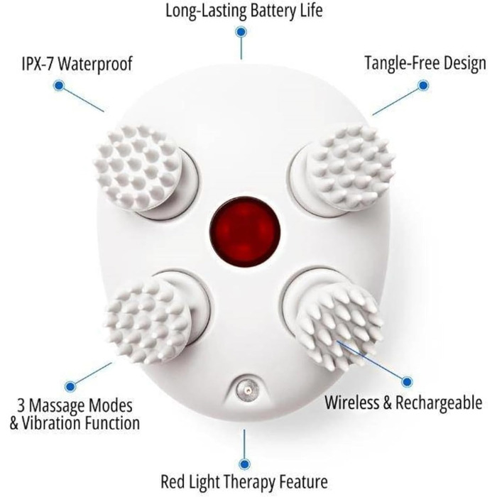 Розумний масажер для шкіри голови з червоним світлом, масажер для росту волосся Scalp Hero, масажер для росту волосся для шкіри голови, електричний масажер для шкіри голови, водонепроникний портативний масажер для голови