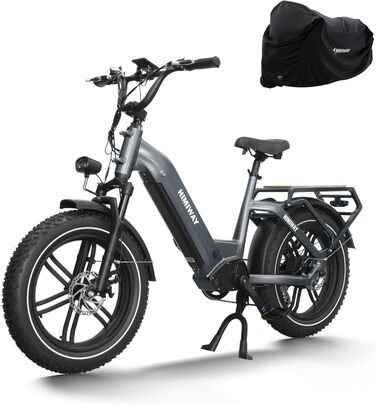 Електричний вантажний велосипед Himiway Big Dog Ebike з двигуном потужністю 250 Вт і обертовим моментом 86 Нм, з 20-дюймовим E Bike з акумулятором 48 В 20 Ач 960 Вт, електричний велосипед для поїздок на роботу та гірських велосипедів з гідравлічними диско