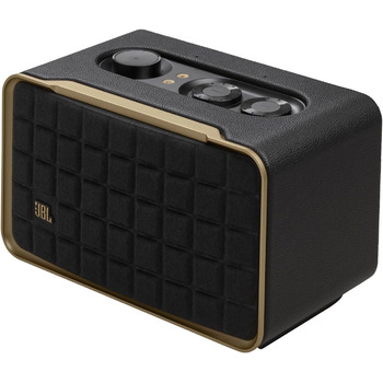 Розумна домашня колонка JBL Authentics 200 - Bluetooth-колонка з ретро-дизайном 70-х років - з Quadrex Grill, Google Assistant, Alexa, AirPlay та додатком JBL One - чорний