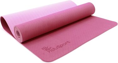 Тренажер Fidusport TPE Yoga Mat - Нековзний плечовий ремінь для фітнесу, пілатесу та гімнастики - Килимок для вправ з плечовим ременем і легким дизайном рожевий