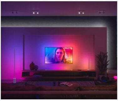 Торшер Philips Hue Gradient Signe білий 1800 лм, 16 мільйонів кольорів і градієнтів, з регулюванням яскравості, керування через додаток, сумісний з Storeo Alexa (Echo, Echo Dot)