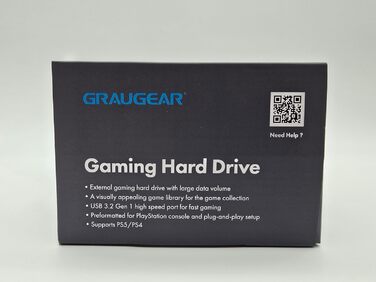 Зовнішній ігровий жорсткий диск GRAUGEAR 12TB для Xbox, ПК, ноутбука, ноутбука, смарт-телевізора, резервного копіювання, розширення пам'яті 3.5 HDD, сумісний з Windows Mac OS Linux