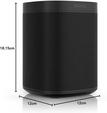 Розумний динамік Sonos One, чорний інтелектуальний динамік Wi-Fi з голосовим керуванням Alexa, Google Assistant і AirPlay багатокімнатний динамік для необмеженого потокового відтворення музики