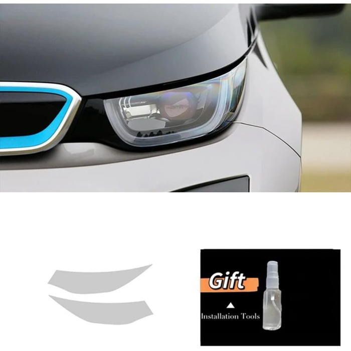 Плівка для автомобільних фар Zuphte для BMW i3 2013-2020, прозора захисна плівка для фар з TPU переднього світла автомобіля