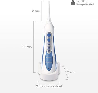 Іригатор для порожнини рота Panasonic EW1211 (мобільний, акумуляторний та акумуляторний, електричний) синій/білий