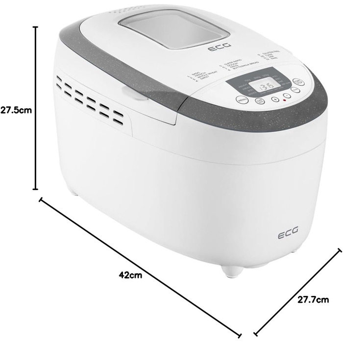 Хлібопічка ECG PCB 82120, пластикова, біла