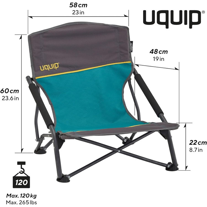 Набір пляжних стільців Uquip Mary Camping Chair Складаний стілець Складаний стілець Низький 120 кг