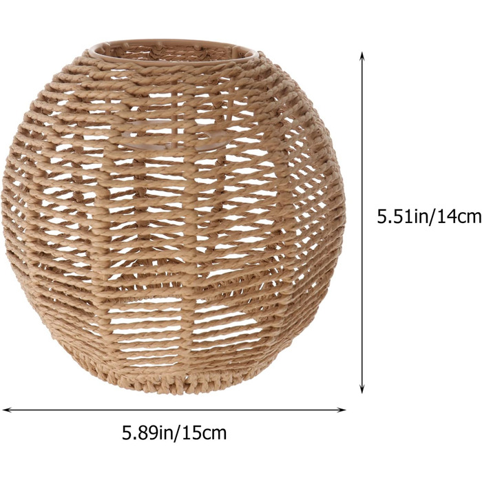 Кошик Освітлювальний прилад 2 шт. Кругла мотузка Ротанговий абажур Ретро люстра Легка кришка Плетені підвісні світильники Абажур кафе Бар Ресторан Абажур Плетений кошик Світло