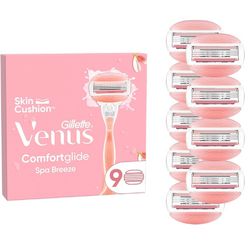 Леза для бритви Gillette Venus Comfortglide Spa Breeze для жінок, 9 змінних лез для жіночих бритв з 3-кратним лезом 9 лез