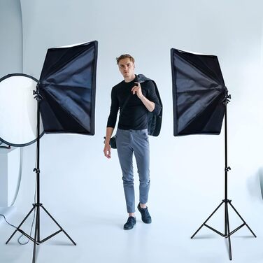 Фотостудія Softbox 50 х 70 см Відео освітлення Софтбокс Комплект освітлення з 2 х Софтбокси 2 х 2 м Світлова стійка 3 х Лампи EU Вилка 220 В