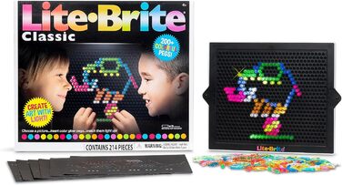 Основні Fun Lite-Brite Ultimate класична дошка для малювання з підсвіткою, світлодіодна дошка для малювання з кольорами, іграшка, що світиться в темряві, художня дошка для малювання з підсвіткою та неоновим ефектом Дошка для малювання не входить до компле