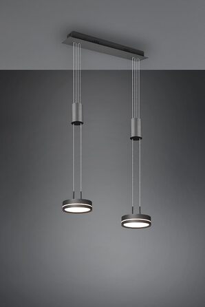 Світлодіодний торшер Trio Lights Franklin 426510208, Метал в т.ч. 35 Вт LED, зміна кольору, диммер (антрацит, підвіска 2-полум'я)