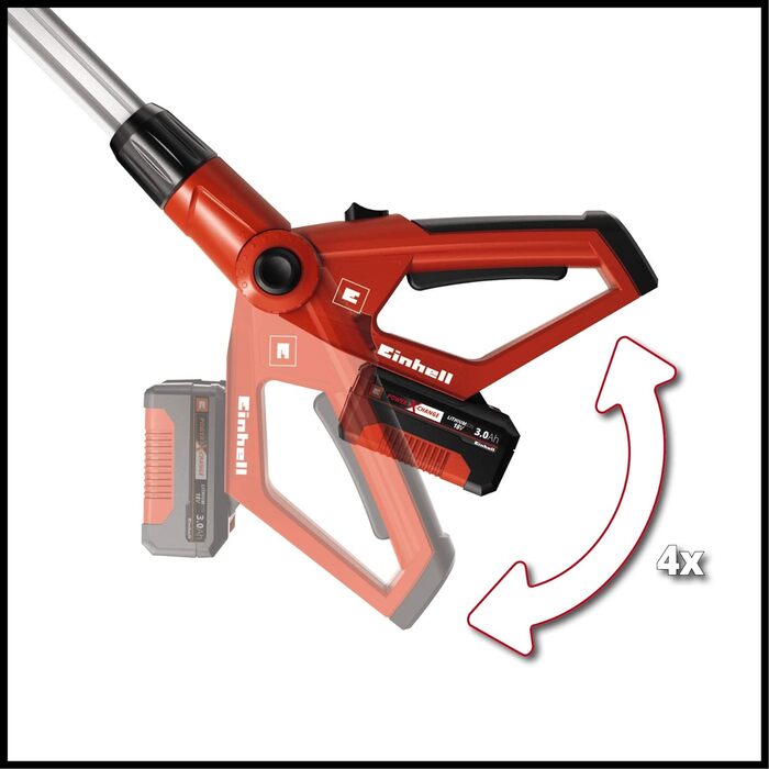 Акумуляторний секатор Einhell GE-LC 18 Li T-Solo Power X-Change (Li-ion, 18 В, довжина шини 20 см, телескопічна ручка, шина та ланцюг Oregon, без акумулятора та зарядного пристрою)