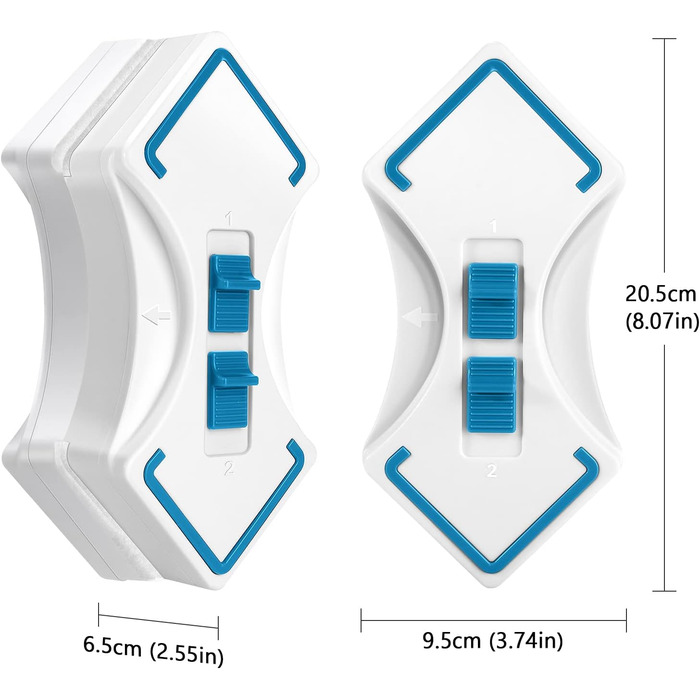 Магнітний засіб для миття вікон, склоочисник, регульований, двосторонній засіб для миття вікон, інструмент для чищення із захисною мотузкою, ромбовидної форми, 3-30 мм (8-30 мм)