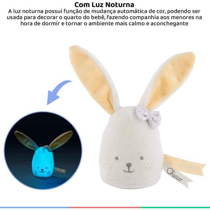 Бежевий, 00009601000000 NIGHT LIGHT BUNNY DOU