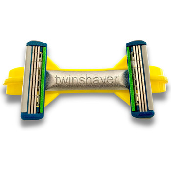 Бритва для лисої голови Twinshaver 0 мм 4 леза для гоління - захист від порізів і 80 економія часу - Бритва для тіла та голови - бритва для чоловіків і жінок (жовта)