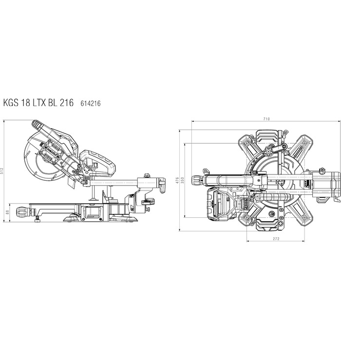 Інжектор для батареї, 18 LTX BL 216 (614216850)