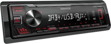 Автомагнітола з DAB/FM (звуковий процесор, USB, AUX, 4x50 Вт, червоне підсвічування, в т.ч. антена DAB) одинарна, 307 - USB