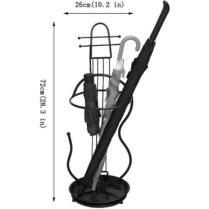 Підставка для парасольки WuDLi, тримач для парасольки Металева підставка для парасольки Інноваційна підставка для парасольки у формі скрипки Підставка для парасольки для патіо / білий/26 * 26 * 72 см білий 26 * 26 * 72 см