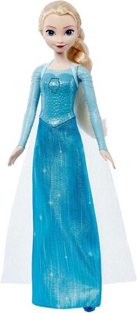 Іграшка Mattel Disney Frozen Льодяна королева, співаюча лялька Ельза в характерній сукні, співає Let's go з фільму Діснея Крижана королева, Подарунки для дітей, німецька версія HMG32 Лялька Ельза HMG32