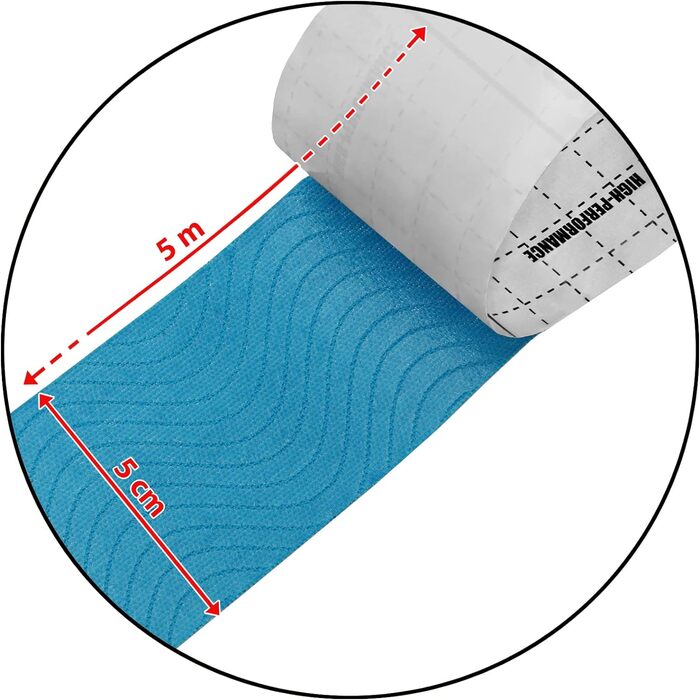 Рулонів кінезіологічної стрічки 5 см х 5 м Багато кольорів Електронна книга Застосування брошури Набір фізіотечок Еластичні водонепроникні стрічки для тонізації м'язів, колір (світло-блакитний), 12