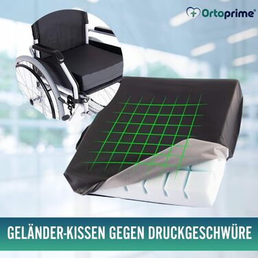 Протипролежнева подушка з піни OrtoPrime з системою каналів - Профілактика та лікування пролежнів куприка - Постуральна подушка для сидіння для інвалідного крісла, офісу, автомобіля та дому - Ортопедичний килимок