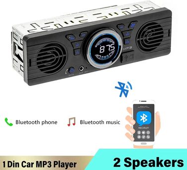 Автомобільна стереосистема Bluetooth Handsfree Стерео FM 2 Підтримка відтворення аудіо USB SD AUX, 1 din AV252