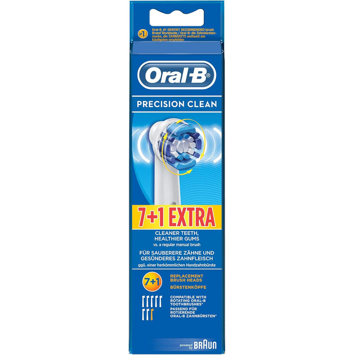 Щітки Braun Oral-B EB Precision Clean 7 1 Blue White 8 шт. (1 упаковка)