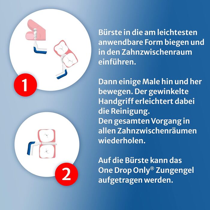 Тільки одна крапля - 5 x 8 шт. блістерні міжзубні йоржики 0,6 мм (M) 1 зубна щітка FREE/Міжзубна щітка & Interdental Brush для чищення міжзубних проміжків / Найкраща гігієна порожнини рота зі стоматологічними щітками Blue - M (Ø 0,6)
