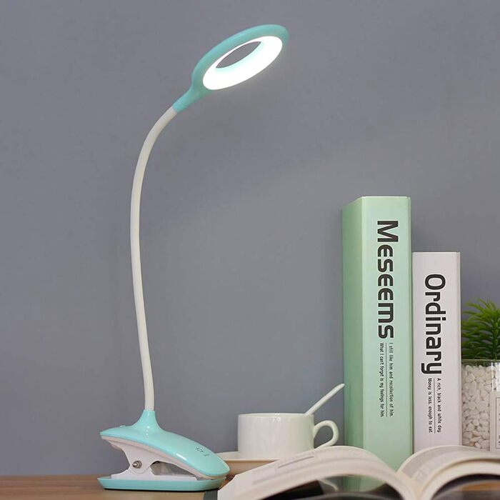 Ліжко, Світлодіодна лампа для читання Ліжко Touch Dimmable 3 кольори Ліжко Lamp Clamp Lamp Lamp Захист очей Gooseneck Лампа для читання Kids USB акумуляторна для навчання, робота