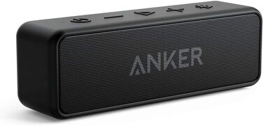 Колонка Anker SoundCore 2 Bluetooth, величезна з подвійними басами, цілодобовий акумулятор, покращений захист від води IPX7, бездротова, для iPhone, Galaxy тощо (чорна)