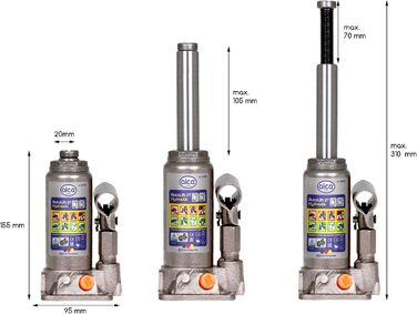 Гідравлічний домкрат Alca Jack 2T домкрат для автомобілів висотою підйому 15,8-30,8см