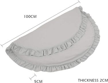 Дитячий ігровий килимок, круглий бавовняний ігровий килимок, м'який килимок для дитини, товщина 2 см, 100 x 100 см (сірий)