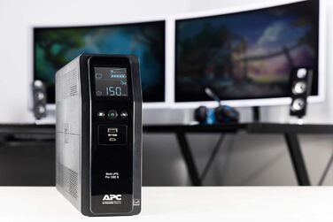 Резервний ДБЖ APC by Schneider Electric PRO UPS 900 ВА потужністю 900 ВА - BR900G-GR - включно зі страхуванням захисту пристрою вартістю 150 000 євро (5 - функція енергозбереження, багатофункціональний дисплей) (живлення 1200 ВА - модель SI, IEC - виходи 