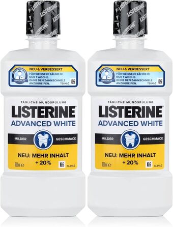 Ополіскувач для порожнини рота Listerine Advanced White з мультиефектом NEW 2 x 500 мл