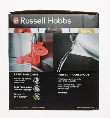 Чайник Russell Hobbs 1,0 л Adventure з нержавіючої сталі (2400 Вт, функція приготування під тиском, знімний фільтр з лаймом, зовнішній індикатор рівня води, маленький туристичний чайник) Чайник для чаю 24991-70 маленький, 1,0 л Нержавіюча сталь полірована