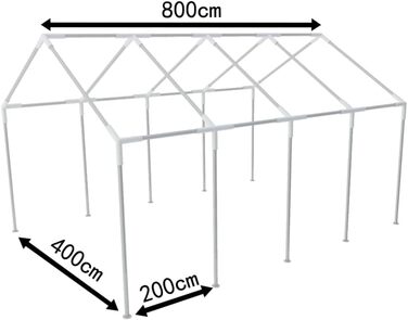 Каркас альтанки Сталевий каркас Намет для вечірок Каркас намету Каркасний намет 8x4 м