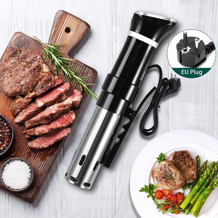 Вт Sous-vide Stick Precision Cookulator Занурення Занурювальний циркуляційний насос Точне регулювання температури, цифровий таймер, надтихий, сенсорний РК-дисплей, нержавіюча сталь, плита Sous Vide, 1100