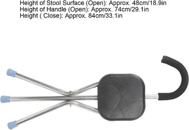 Складне трубчасте сидіння, нековзне потовщення крісла для ходьби для жінок і чоловіків, милиця для табурету з нержавіючої сталі з 3 ніжками для літніх людей Зручний для подорожей - Допоміжні засоби для подорожей (коричневий) Коричневий